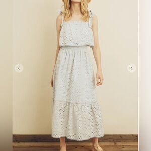 Beach Bliss Eyelet Midi Dress in Ice Blue - NWT